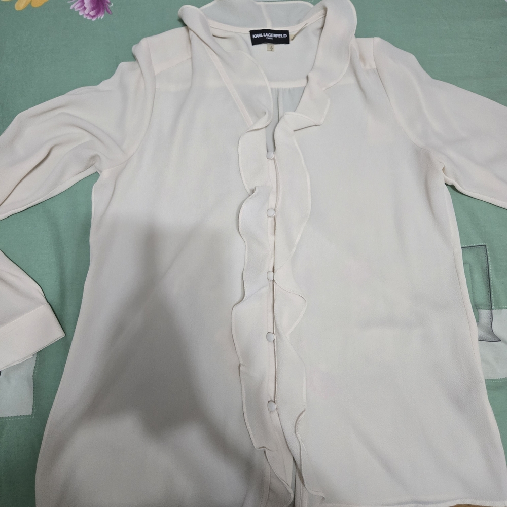 Elegant Cream Blouse By Karl Lagerfeld